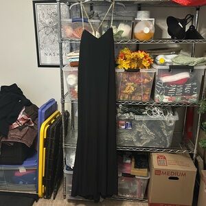 Black Formal Gown with Jewel Back